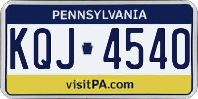 PA license plate KQJ4540