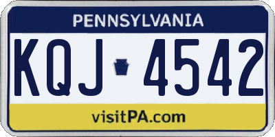 PA license plate KQJ4542