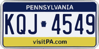 PA license plate KQJ4549