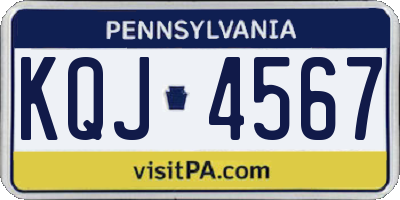 PA license plate KQJ4567