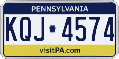 PA license plate KQJ4574