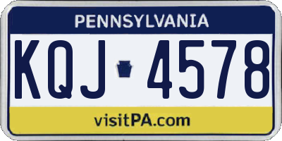 PA license plate KQJ4578