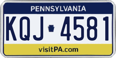 PA license plate KQJ4581