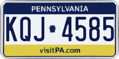 PA license plate KQJ4585