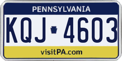 PA license plate KQJ4603