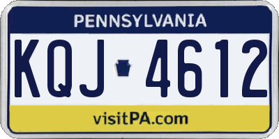 PA license plate KQJ4612