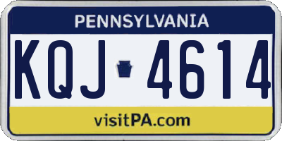 PA license plate KQJ4614