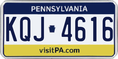 PA license plate KQJ4616