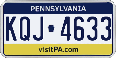 PA license plate KQJ4633