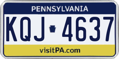 PA license plate KQJ4637