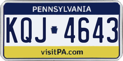 PA license plate KQJ4643