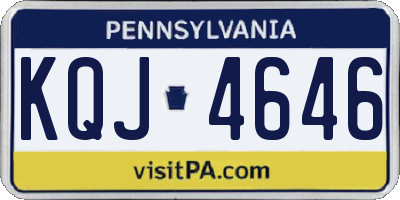 PA license plate KQJ4646