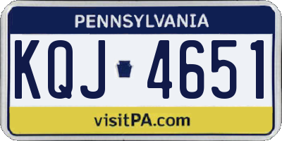PA license plate KQJ4651