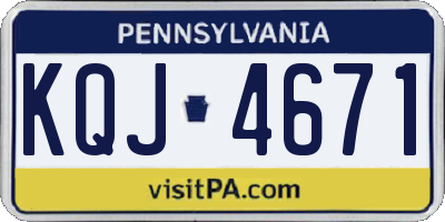 PA license plate KQJ4671