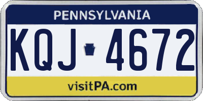 PA license plate KQJ4672
