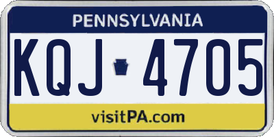 PA license plate KQJ4705