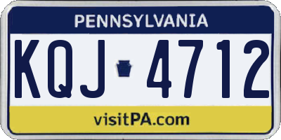 PA license plate KQJ4712