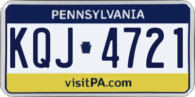 PA license plate KQJ4721