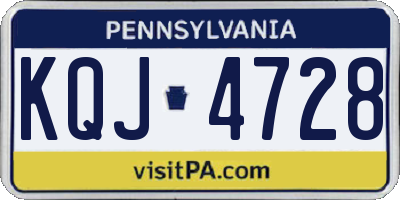 PA license plate KQJ4728