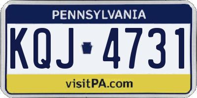 PA license plate KQJ4731