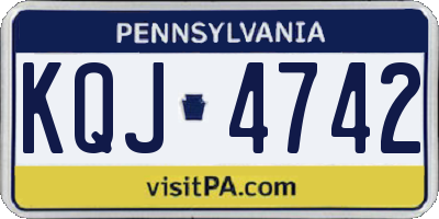 PA license plate KQJ4742