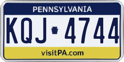 PA license plate KQJ4744