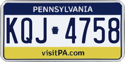 PA license plate KQJ4758