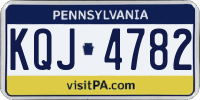 PA license plate KQJ4782