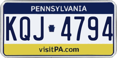 PA license plate KQJ4794