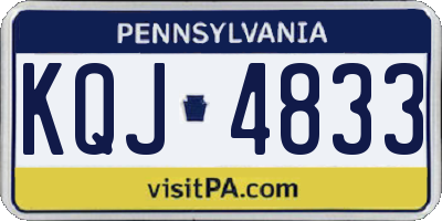 PA license plate KQJ4833