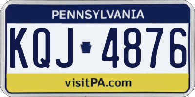 PA license plate KQJ4876
