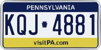 PA license plate KQJ4881