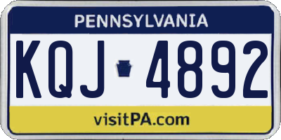 PA license plate KQJ4892