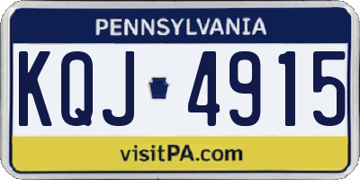 PA license plate KQJ4915