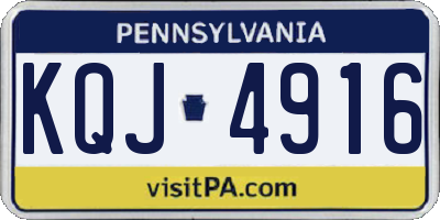 PA license plate KQJ4916