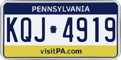 PA license plate KQJ4919