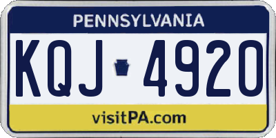 PA license plate KQJ4920