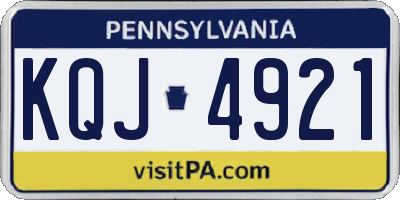 PA license plate KQJ4921