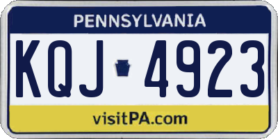 PA license plate KQJ4923
