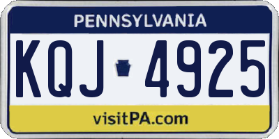 PA license plate KQJ4925