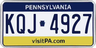 PA license plate KQJ4927