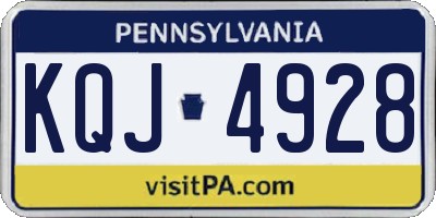 PA license plate KQJ4928