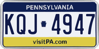 PA license plate KQJ4947
