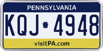 PA license plate KQJ4948