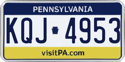 PA license plate KQJ4953