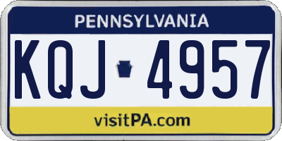 PA license plate KQJ4957