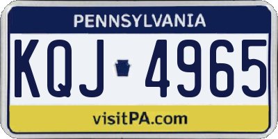PA license plate KQJ4965