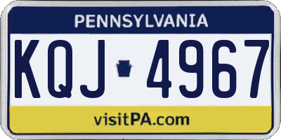 PA license plate KQJ4967