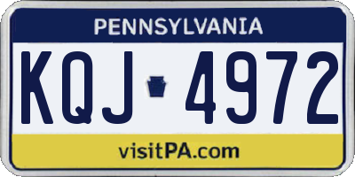 PA license plate KQJ4972