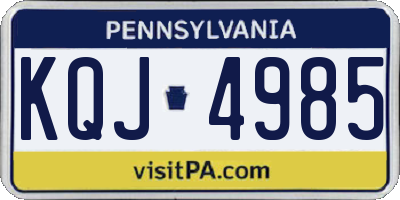 PA license plate KQJ4985